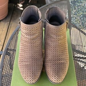Naturalizer Pineberry 2 Perforated Suede Ankle Booties with Side Zip
